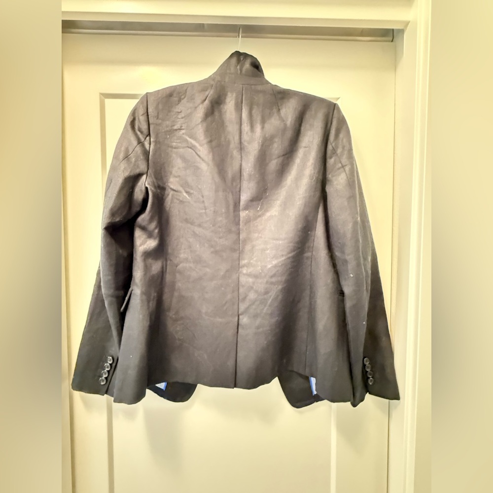J.Crew Original School Boy Blazer in Black 100% Linen, Silk-Lined - Picture 4 of 10
